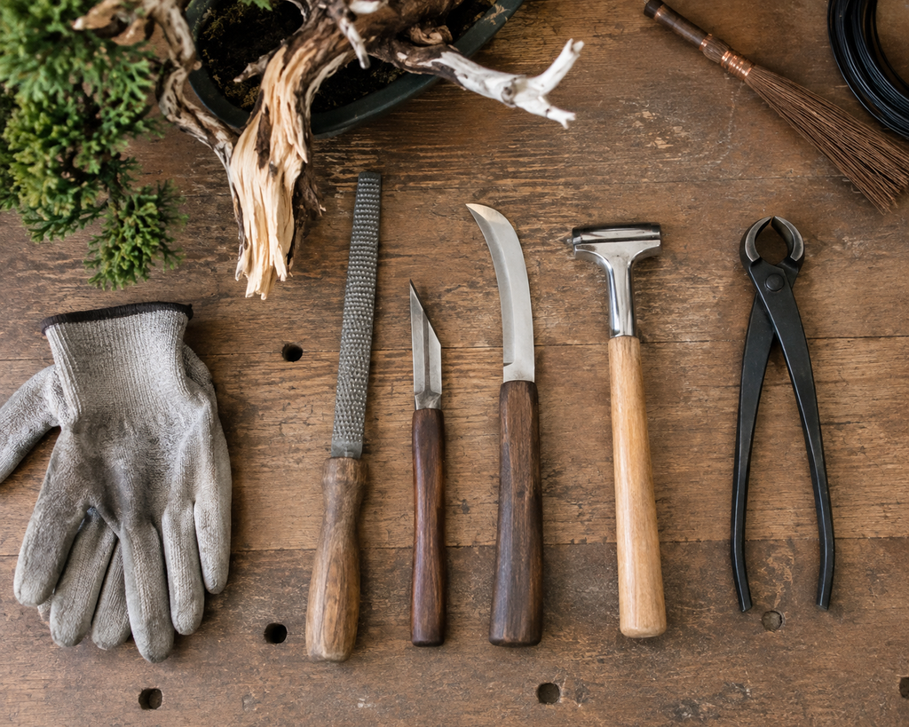 Tools needed for how to create deadwood on bonsai jin and shari